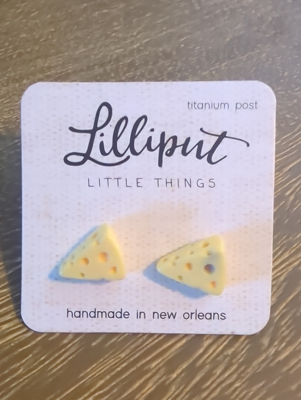 Yellow Cheese Stud Earrings